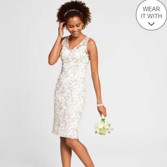 Adrianna Papell Dresses & Skirts - Adrianna Papell Floral Embroidered Sheath Dress